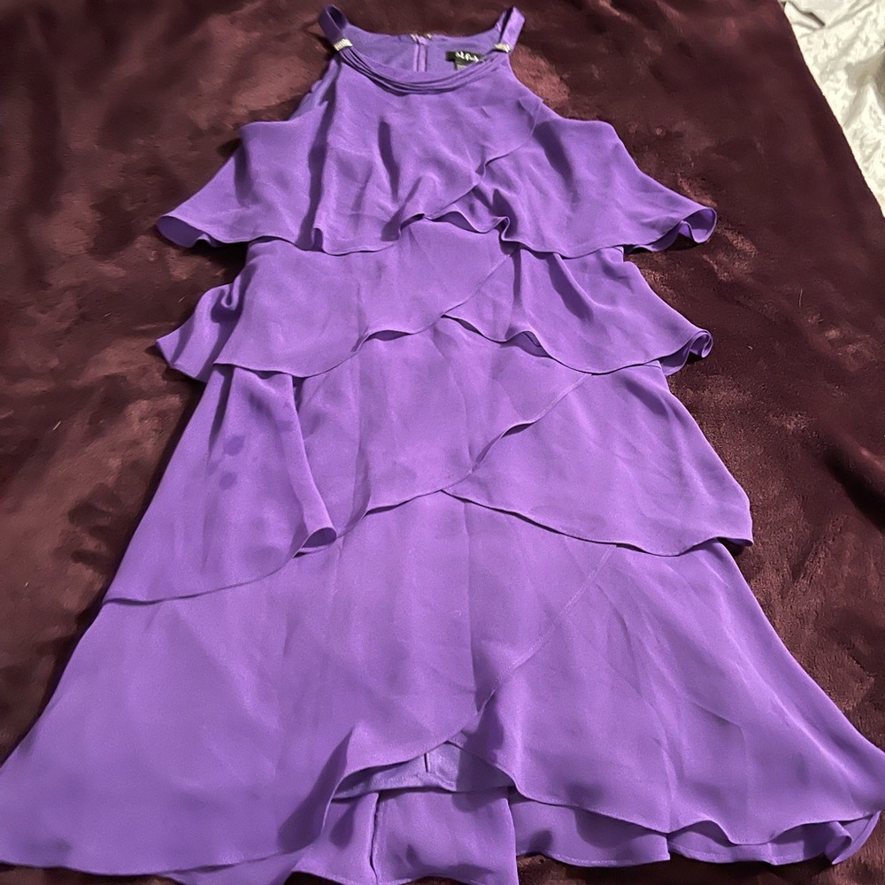 Scalloped purple party dress size 12